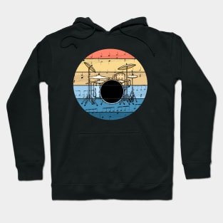 Drummer Music Notation Drum Kit Percussionist Musician Hoodie